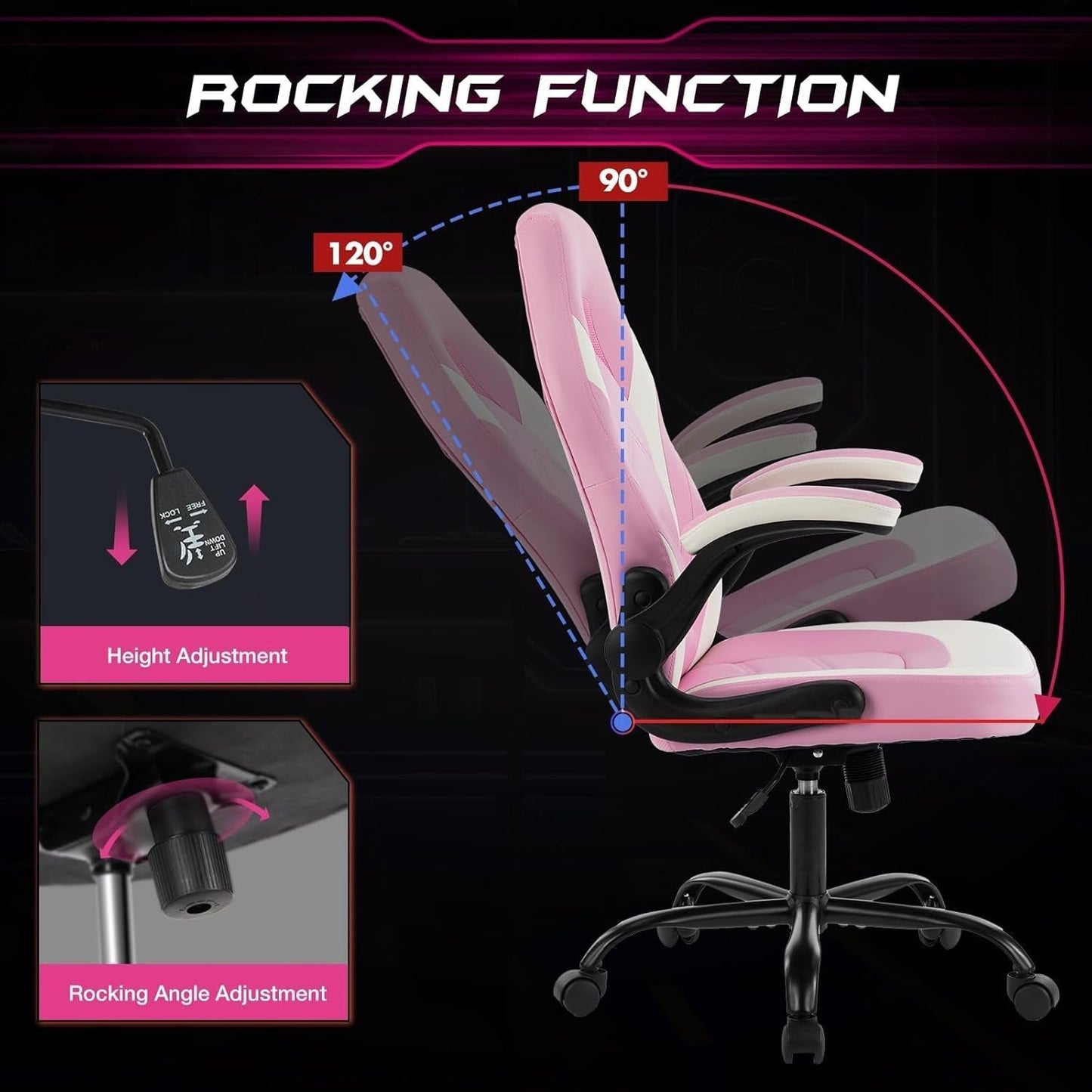 Pink Ergonomic Office Executive Adjustable Swivel