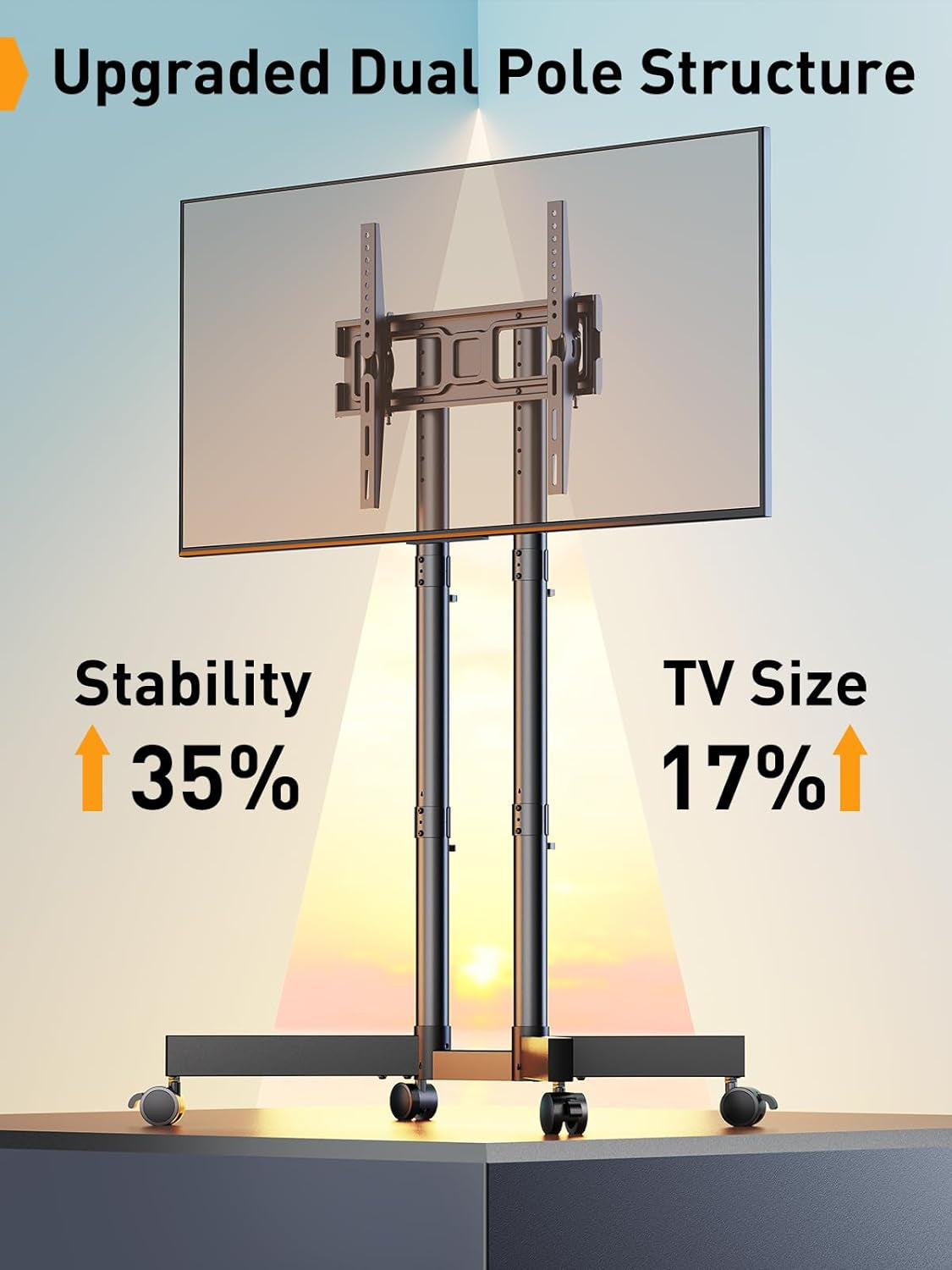 Mobile TV Stand with Wheels for 32-70 Inch Tvs