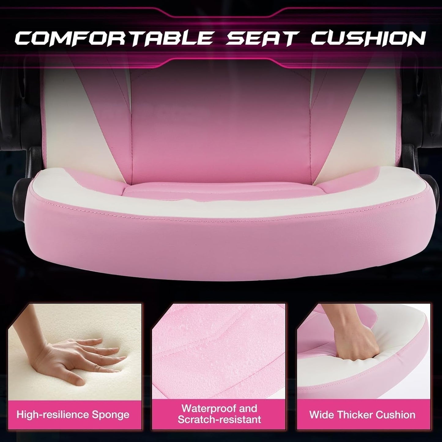 Pink Ergonomic Office Executive Adjustable Swivel