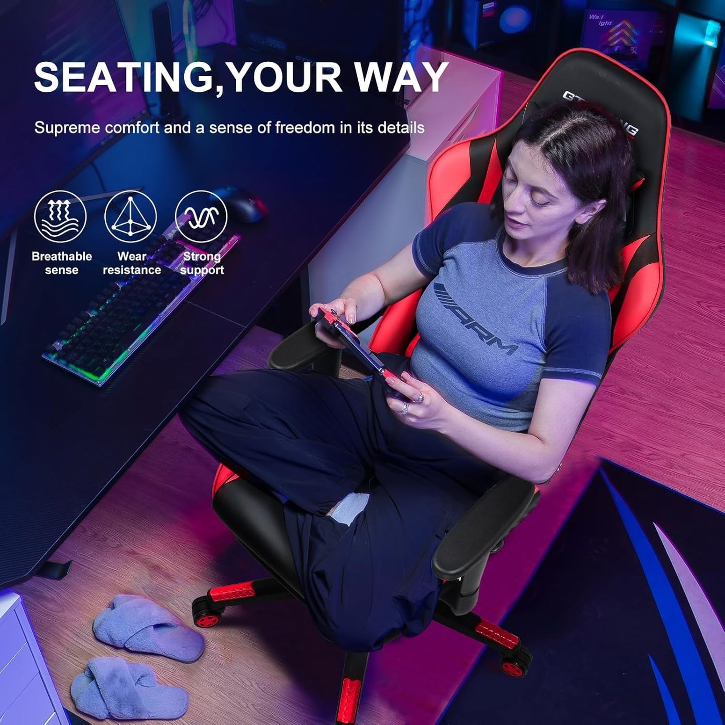 Gaming Chair with Footrest
