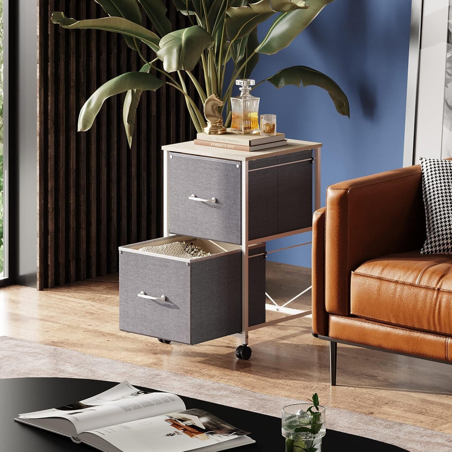 Rolling Printer Stand Mobile File Cabinet