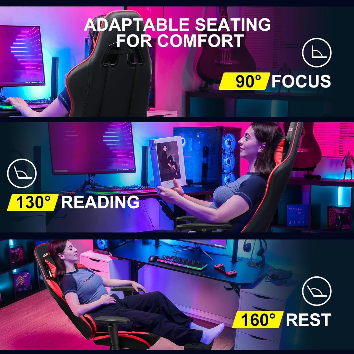 Gaming Chair with Footrest