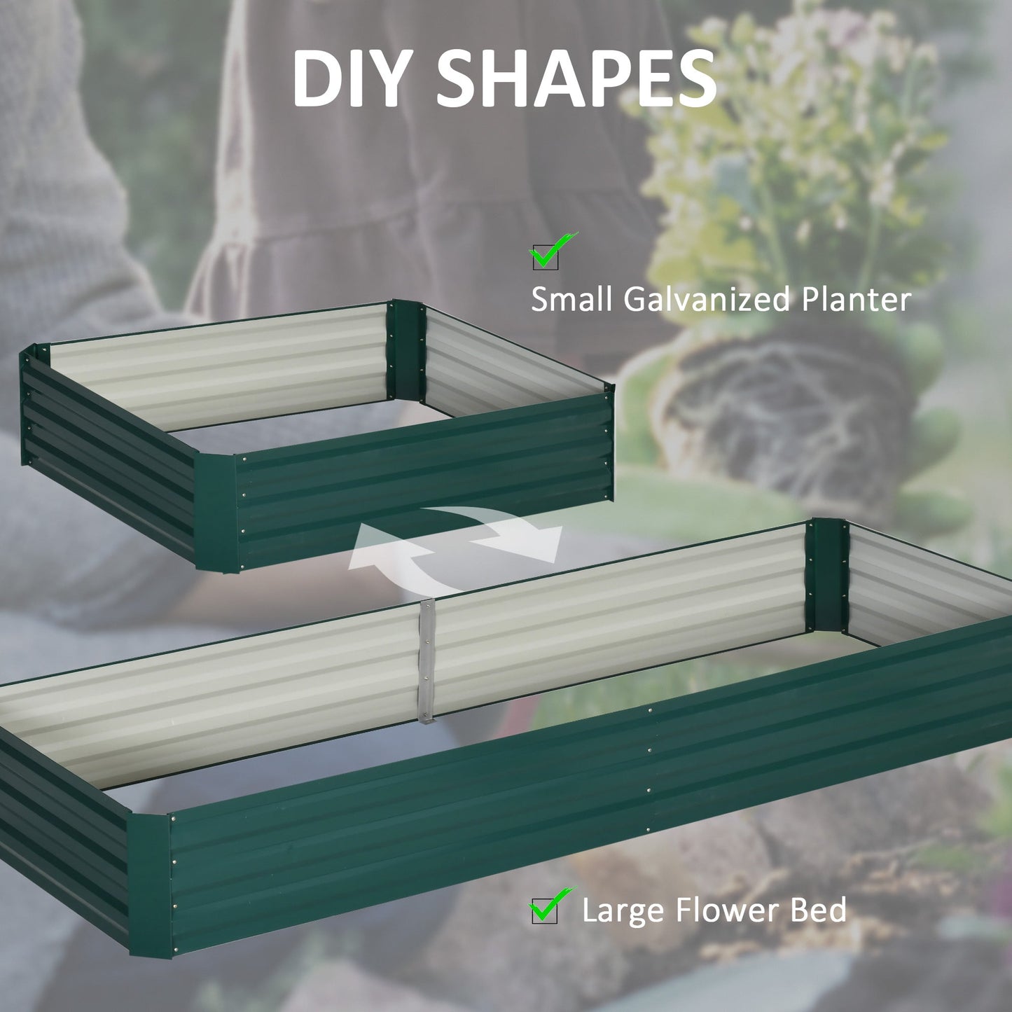 Metal Raised Garden Bed Planter Box with Galvanised Steel - Adjustable Size-4