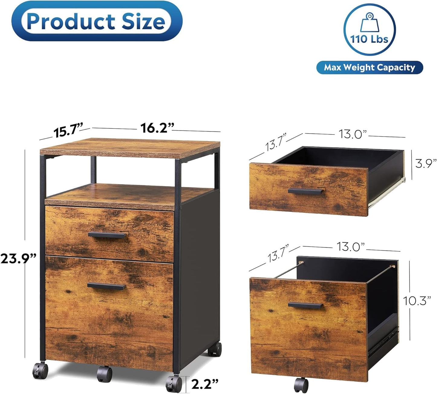 2 Drawer File Cabinet