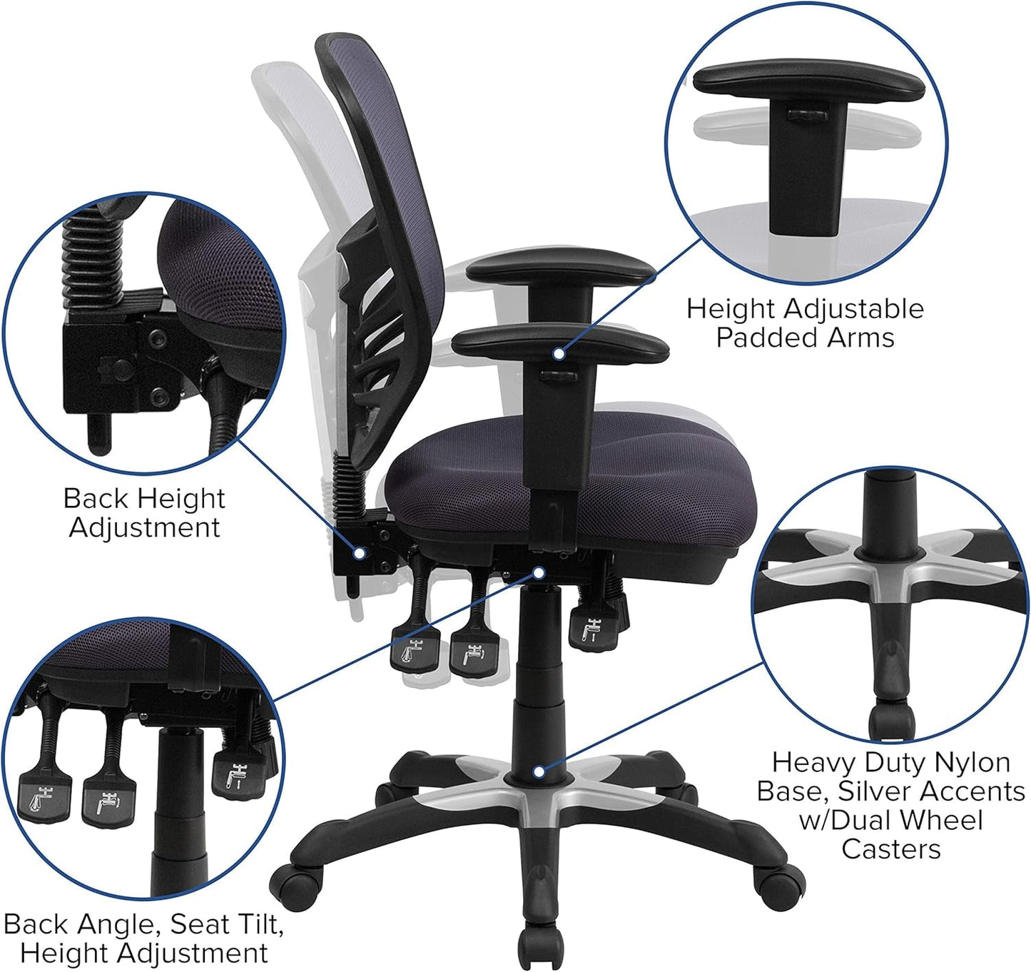 Ergonomic Mesh Office Chair with Adjustable Lumbar Support