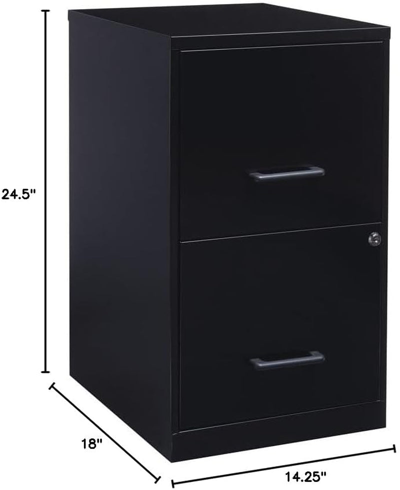 Metal 2 Drawer Letter File Cabinet in Black