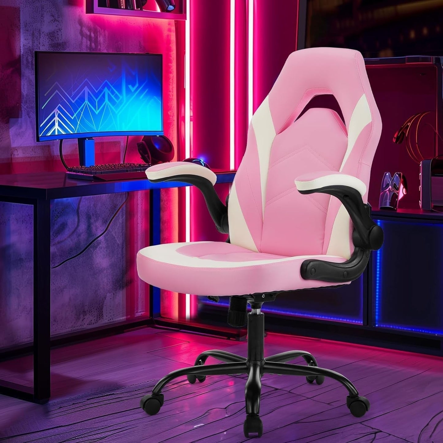 Pink Ergonomic Office Executive Adjustable Swivel