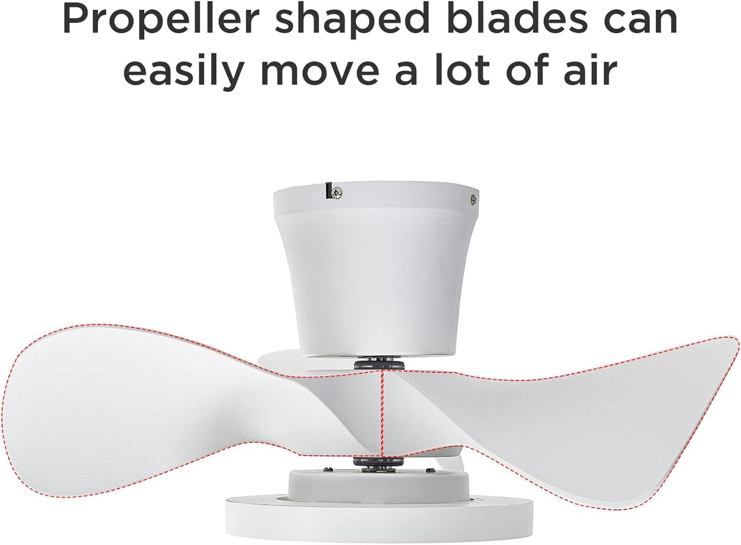 Quiet Ceiling Fan with LED Light 22 Inch Large