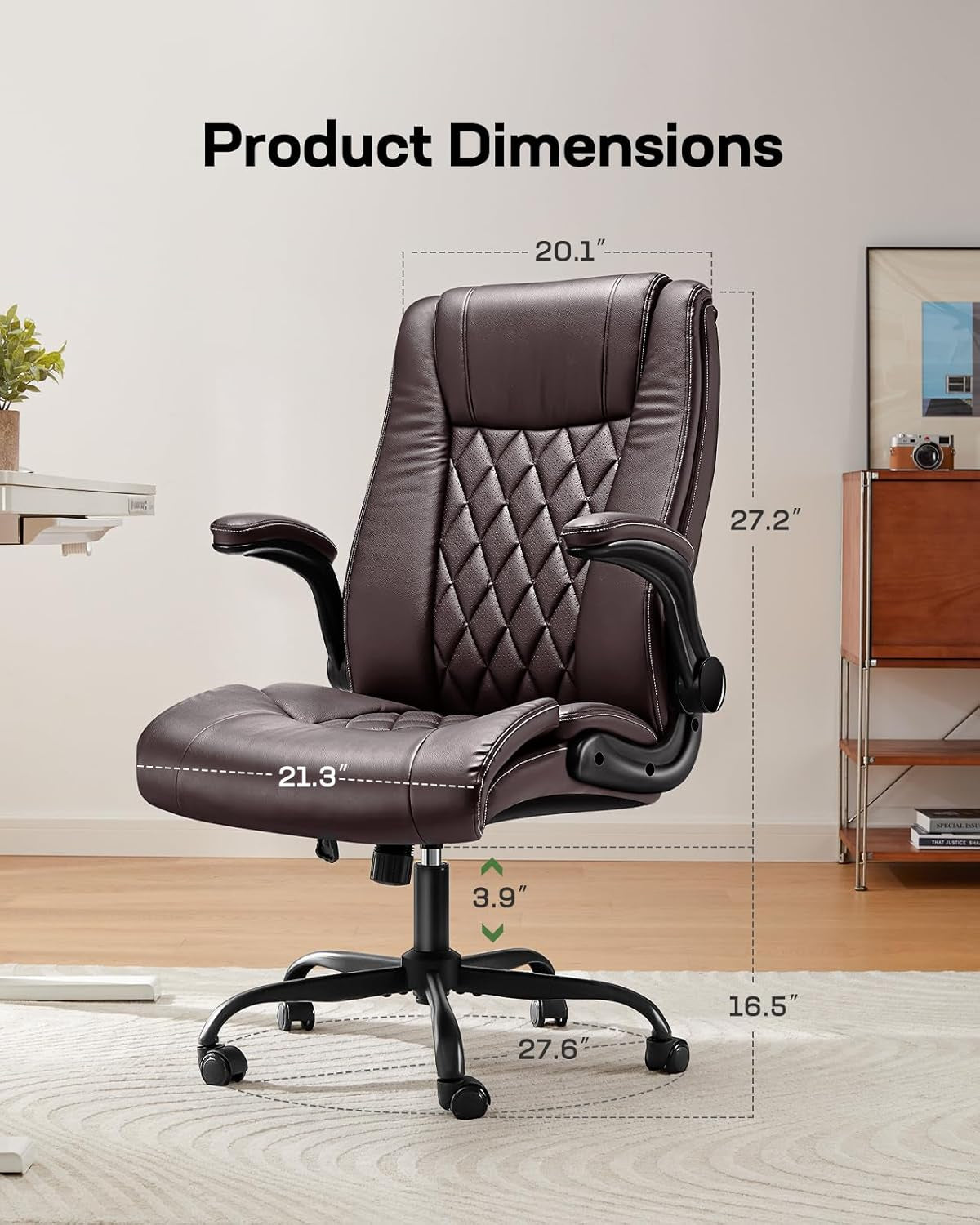 Executive Office Chair with Flip-Up Armrests