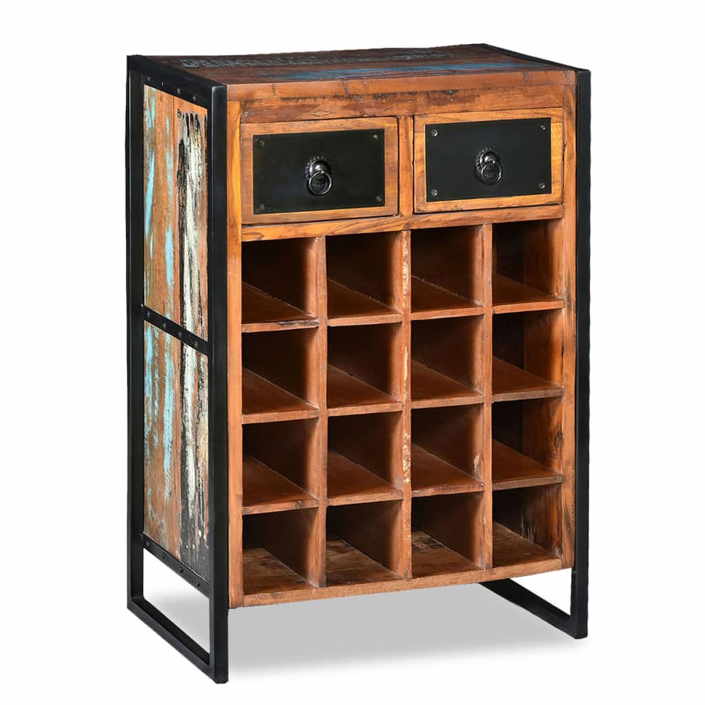 XL Wine Rack for 16 Bottles Solid Reclaimed Wood