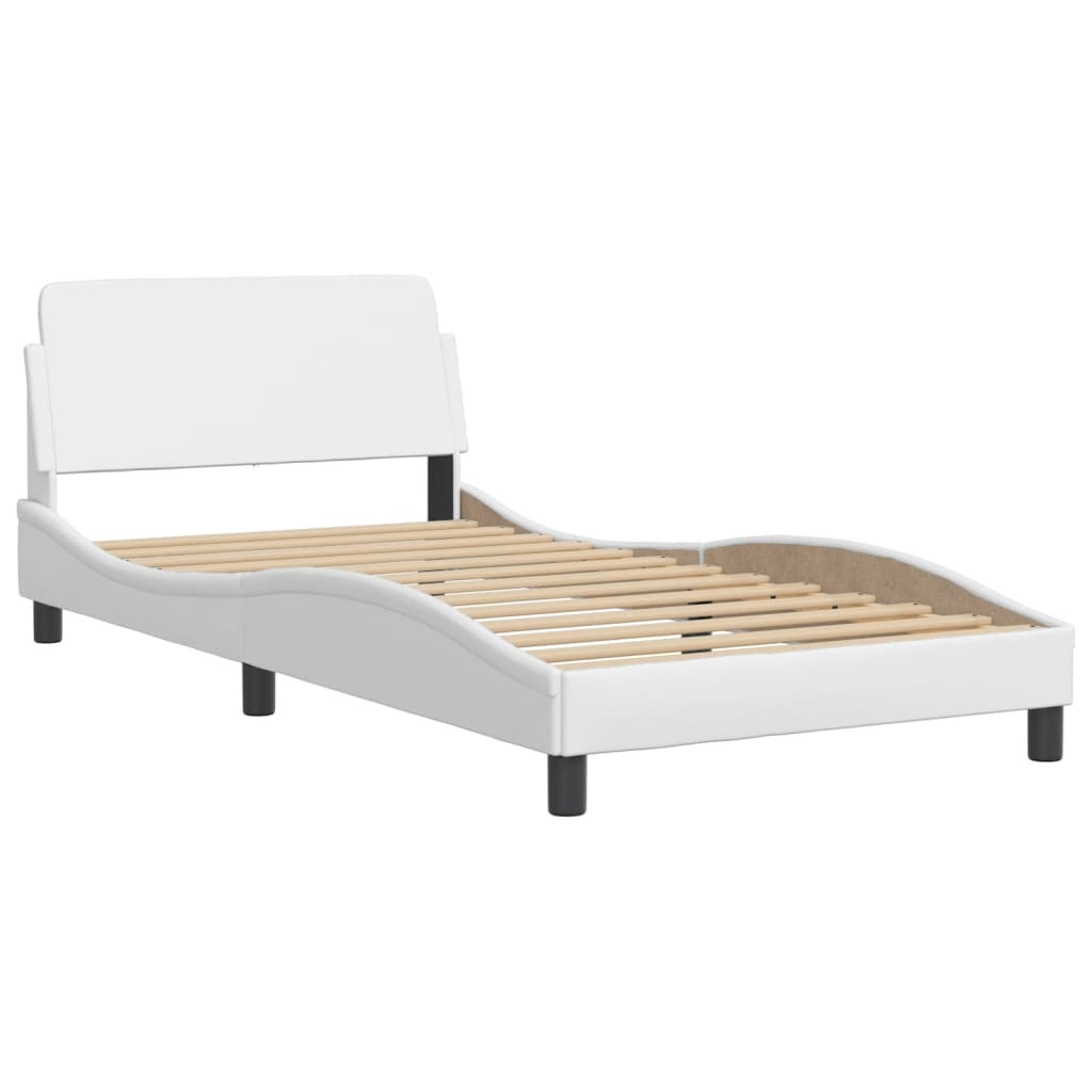 vidaXL Bed Frame with Headboard Curved Base Bedroom Furniture Faux Leather-0