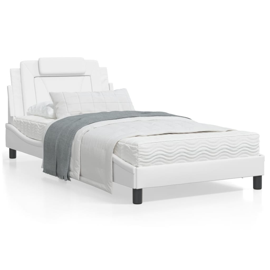 vidaXL Bed Frame with Headboard Curved Base Bedroom Furniture Faux Leather-8
