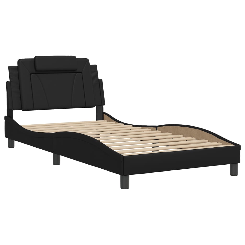 vidaXL Bed Frame with Headboard Curved Base Bedroom Furniture Faux Leather-1