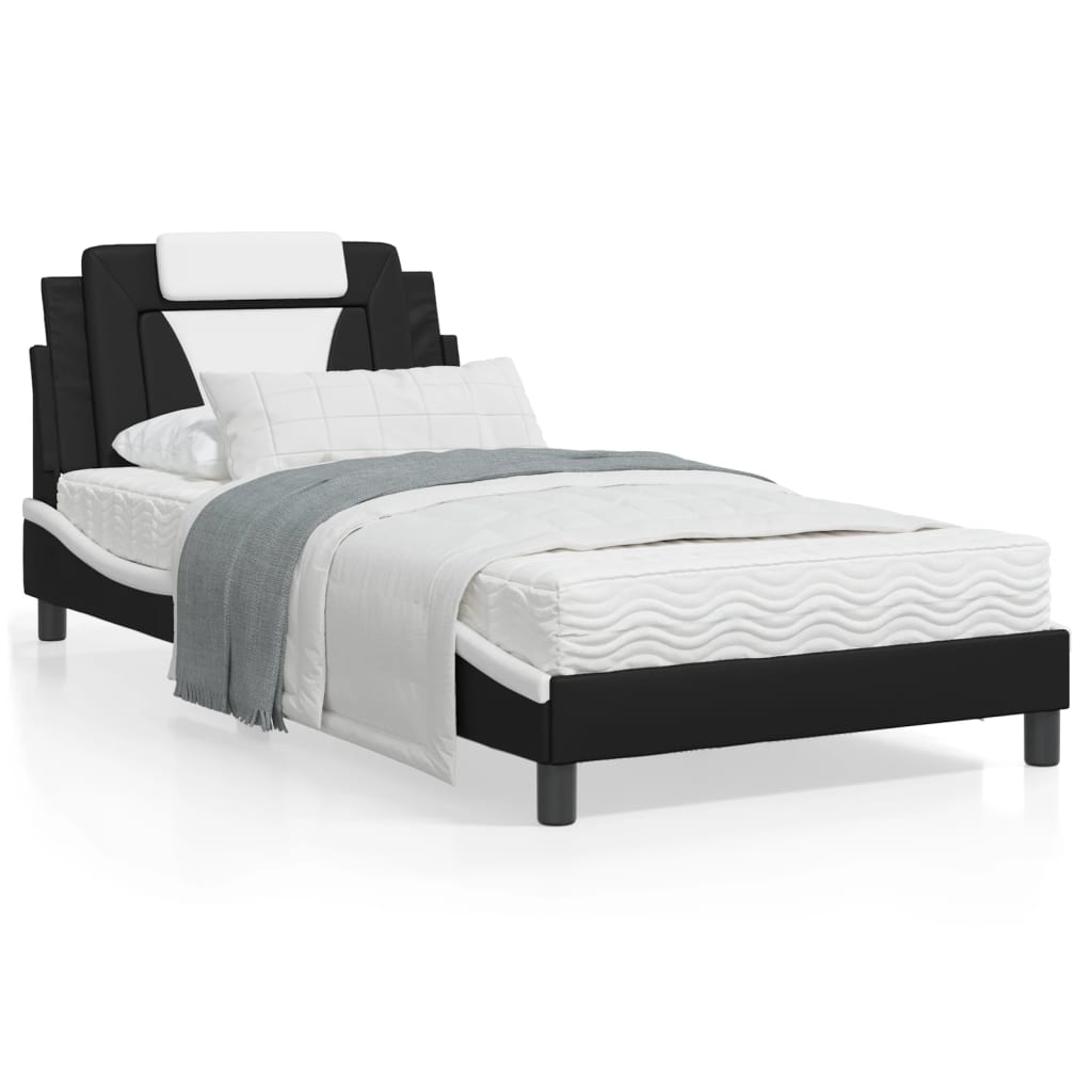 vidaXL Bed Frame with Headboard Curved Base Bedroom Furniture Faux Leather-6