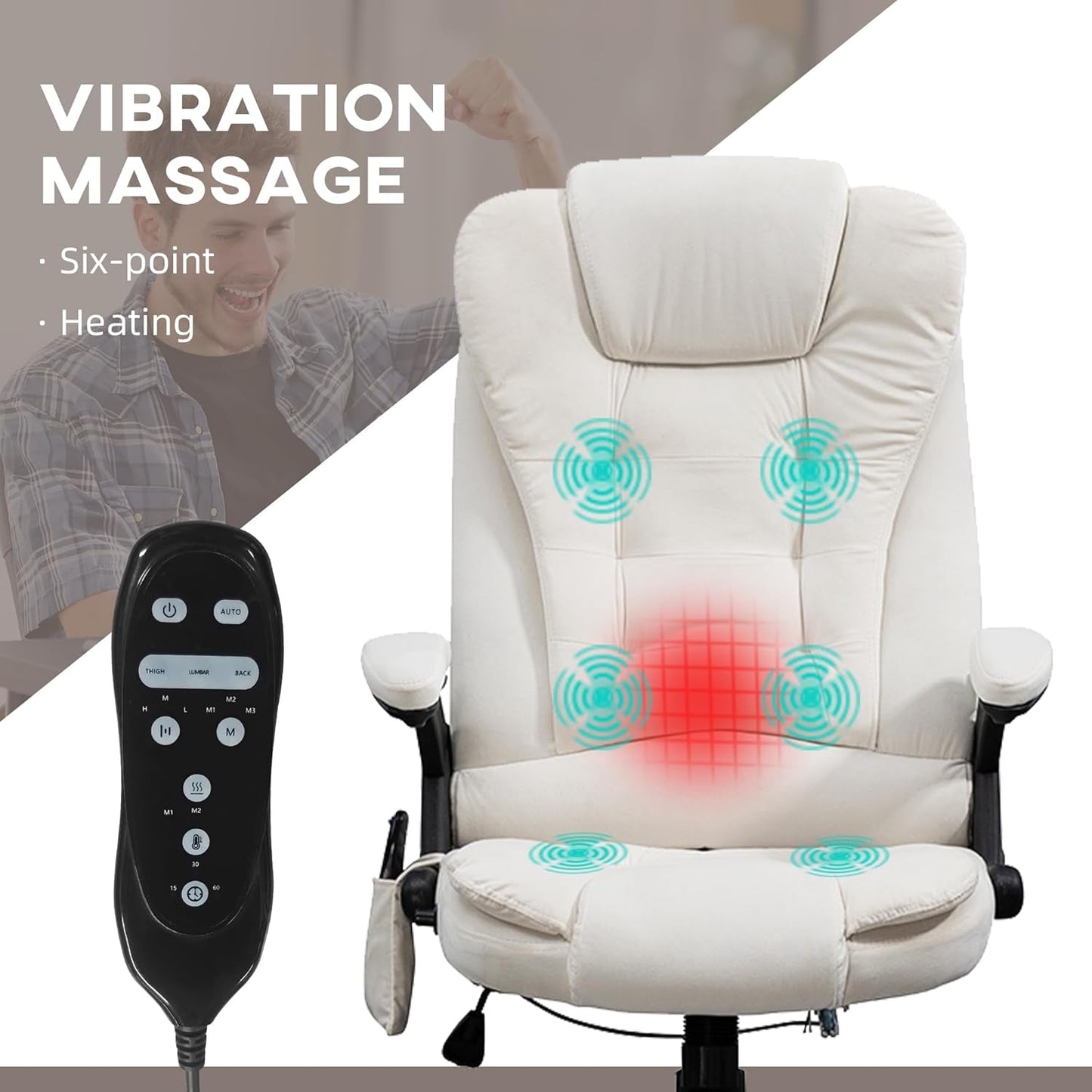 6 Point Vibrating Massage Office Chair with Heat