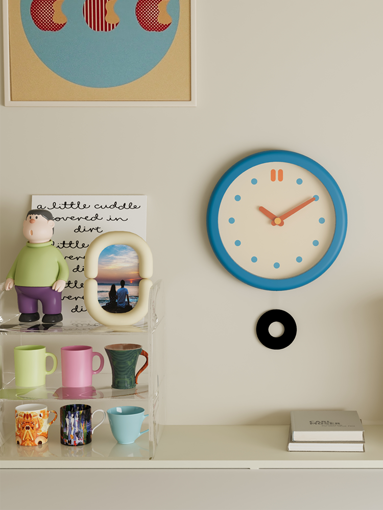 Vintage Round Blue Clock