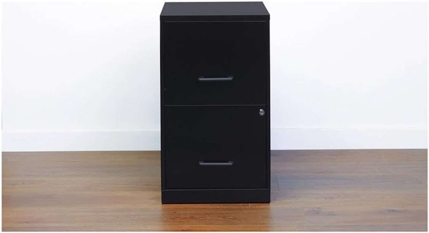 Metal 2 Drawer Letter File Cabinet in Black