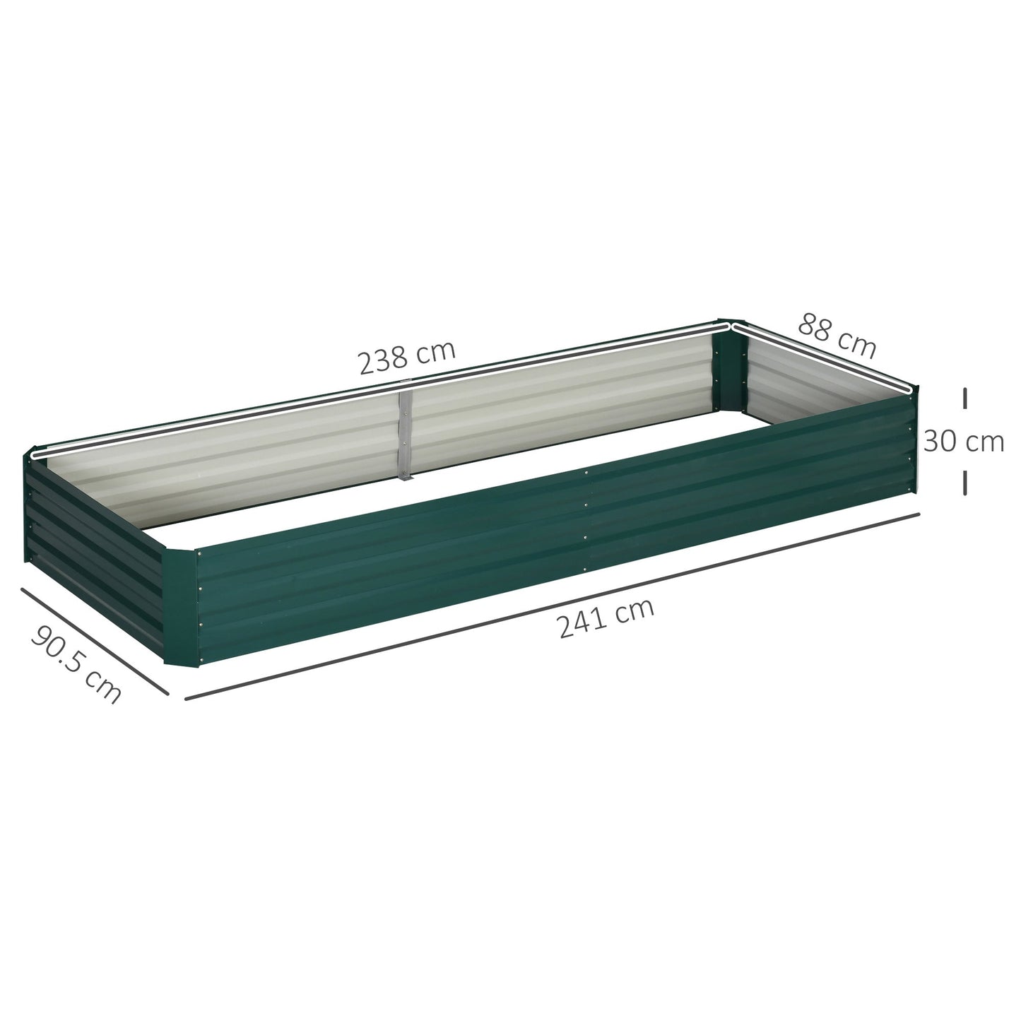 Metal Raised Garden Bed Planter Box with Galvanised Steel - Adjustable Size-2