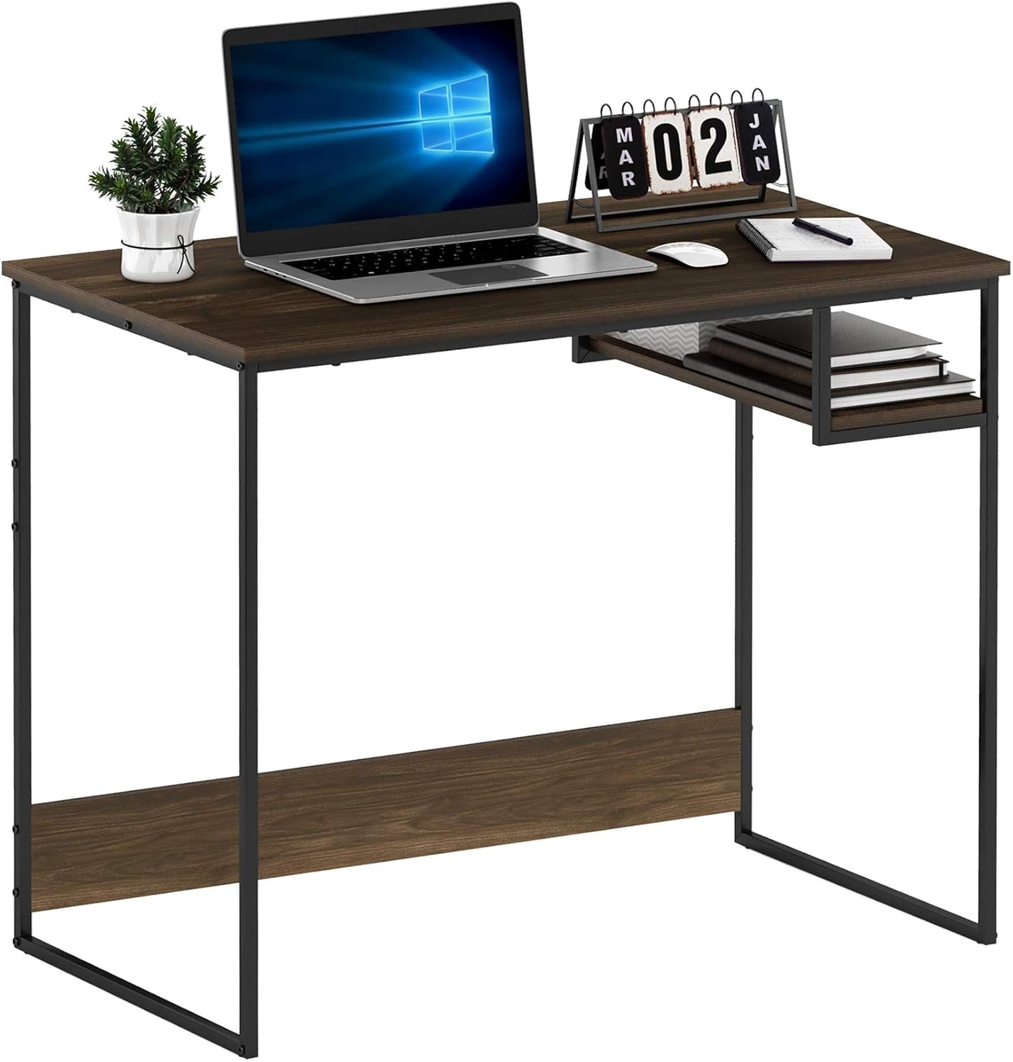 Moretti Lifestyle Study Desk, 35 Inches, Columbia Walnut