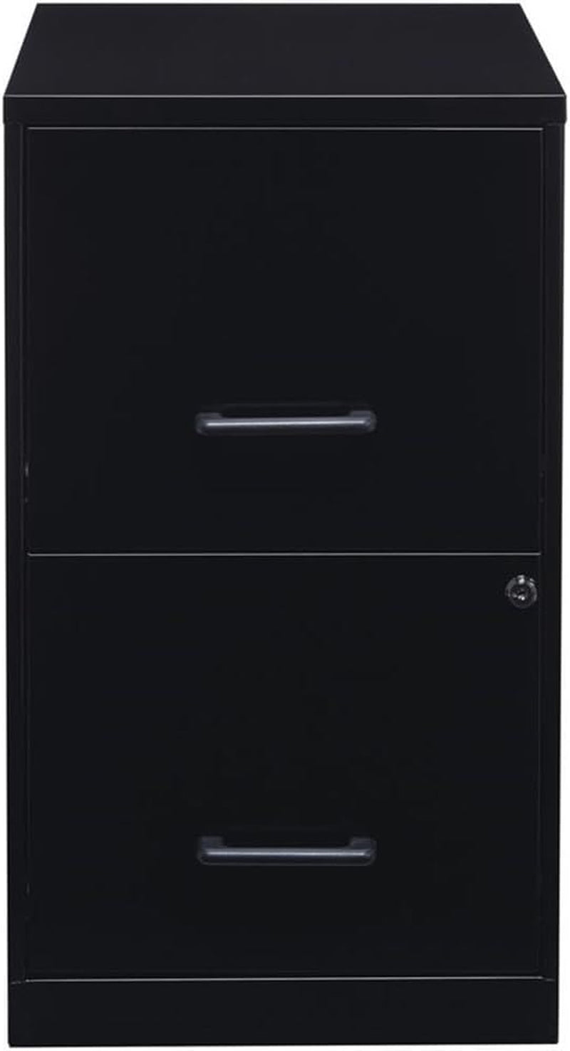 Metal 2 Drawer Letter File Cabinet in Black