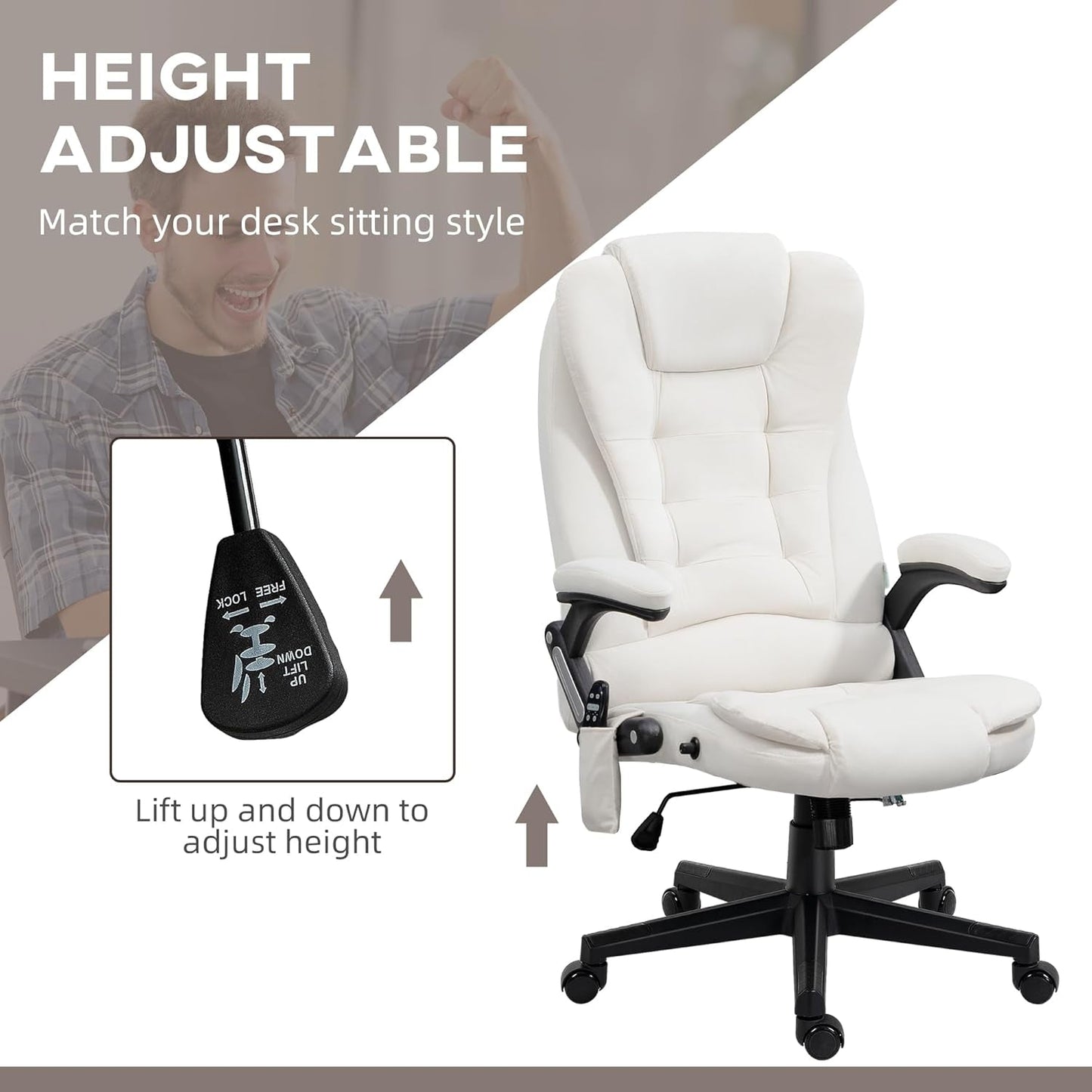 6 Point Vibrating Massage Office Chair with Heat