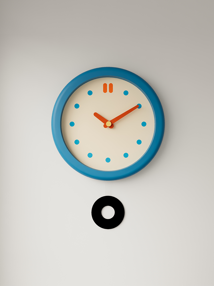 Vintage Round Blue Clock