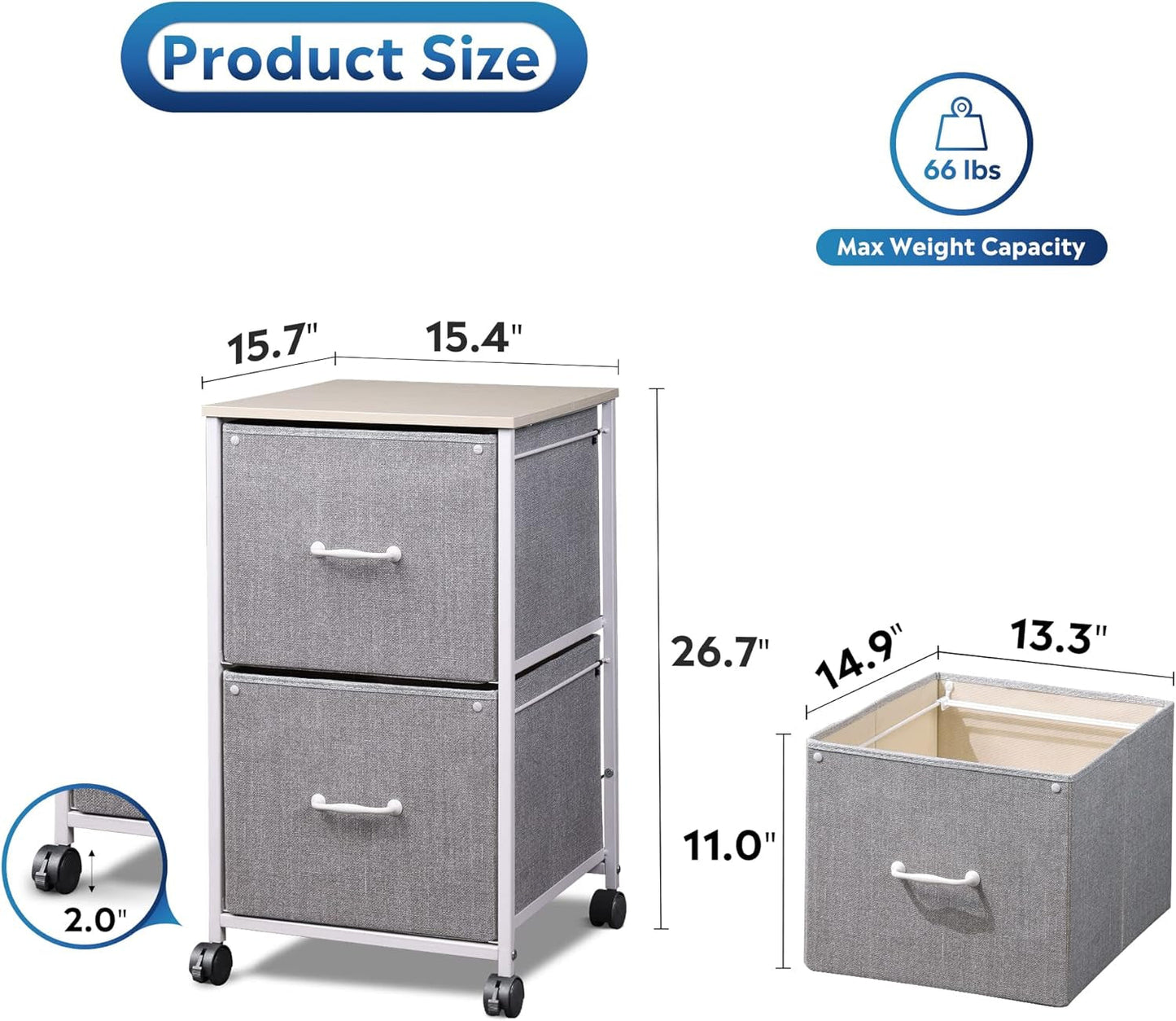 Rolling Printer Stand Mobile File Cabinet