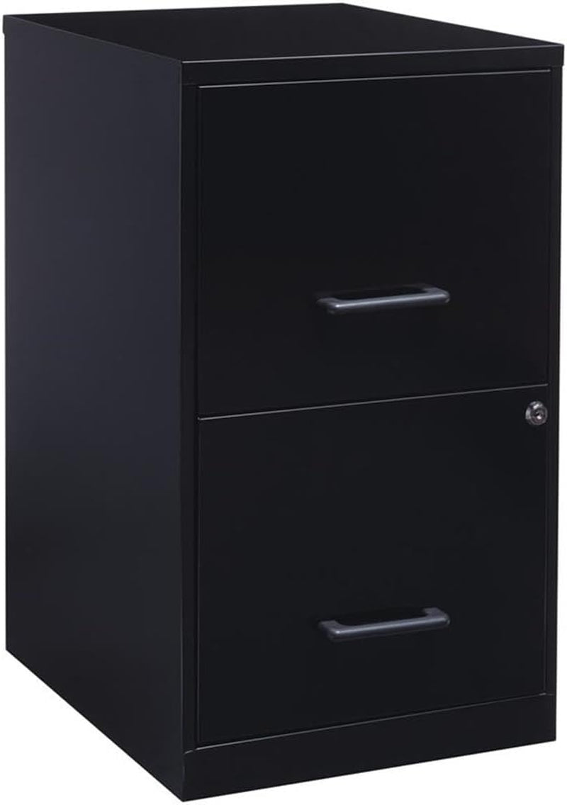 Metal 2 Drawer Letter File Cabinet in Black