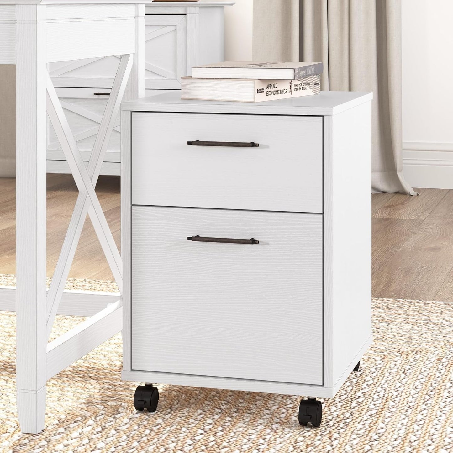 Bush Furniture Key West 2 Drawer Mobile File Cabinet, Rolling File Cabinet for Home Office