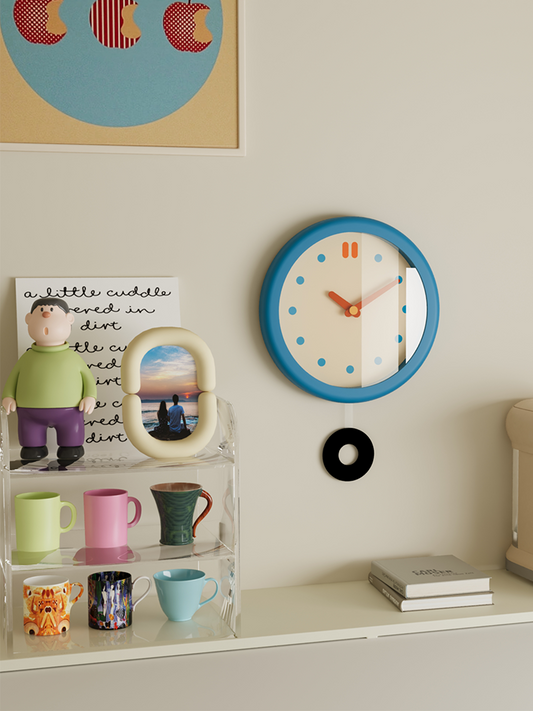 Vintage Round Blue Clock