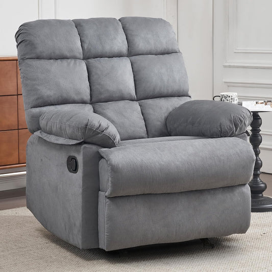 Overstuffed Large Manual Rocking Recliner