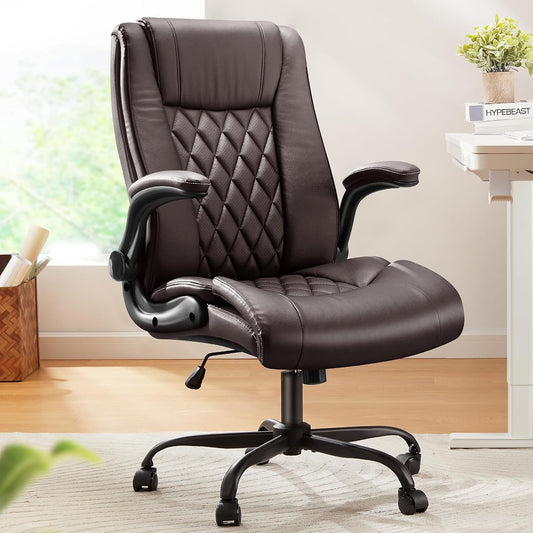 Executive Office Chair with Flip-Up Armrests