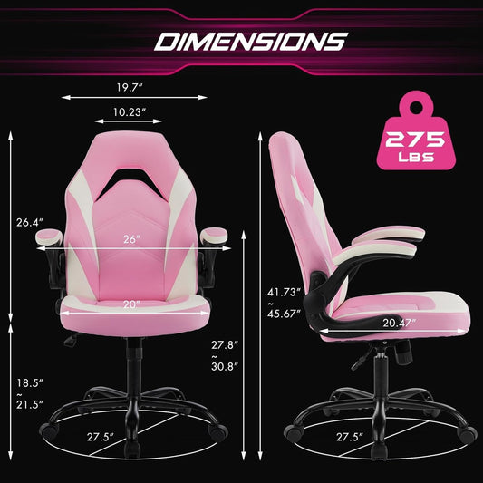 Pink Ergonomic Office Executive Adjustable Swivel