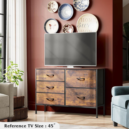 Wide Bedroom Dresser with Drawer Organizers,