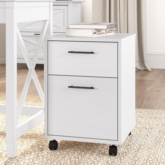 Bush Furniture Key West 2 Drawer Mobile File Cabinet, Rolling File Cabinet for Home Office